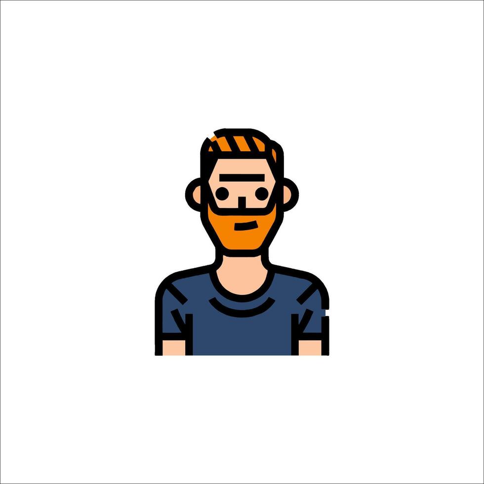A man with a beard and glasses on his face vector