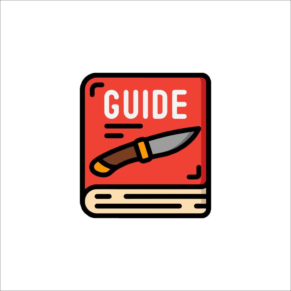 A knife and book icon on a white background vector