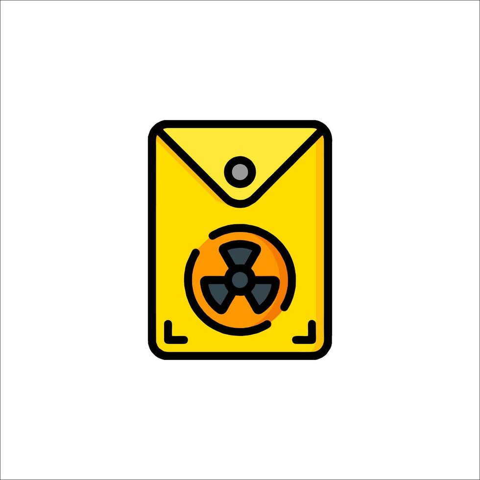 A yellow envelope with a radioactive symbol on it vector