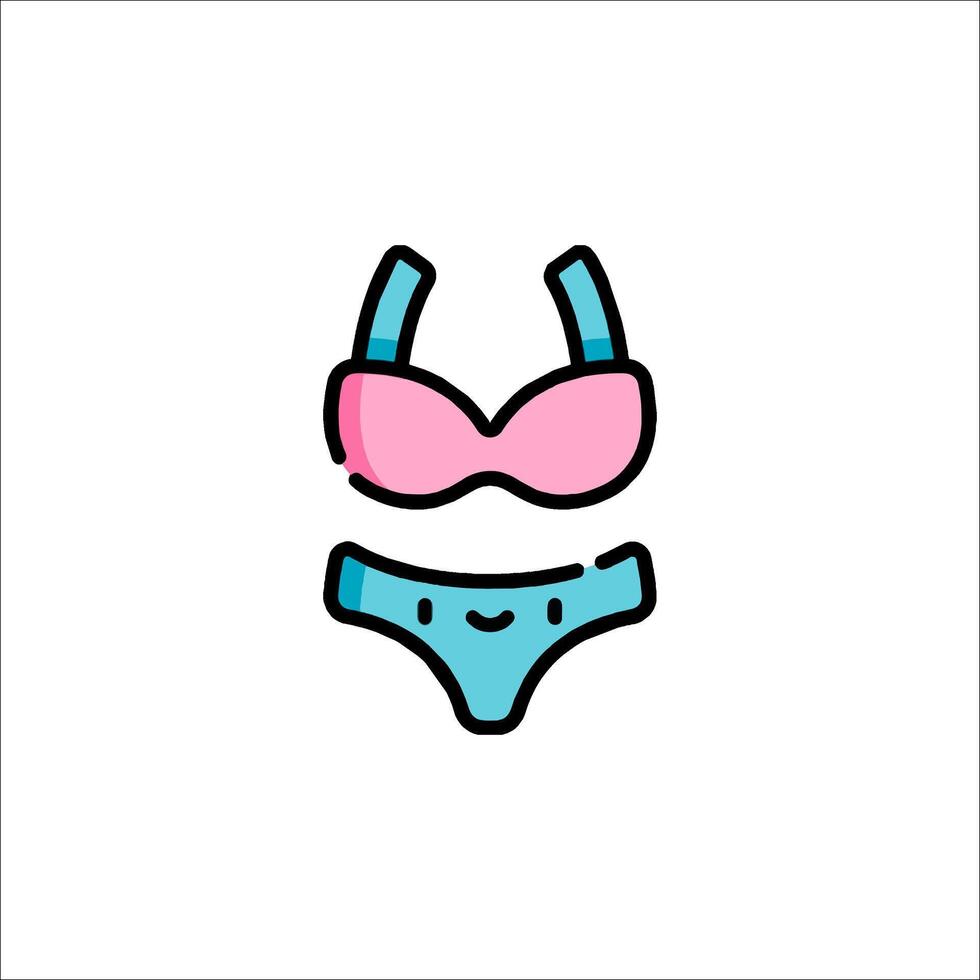 A bikini and a bra on a white background vector