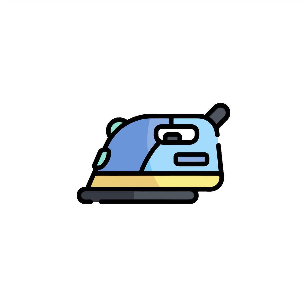 A blue and yellow iron on a white background vector