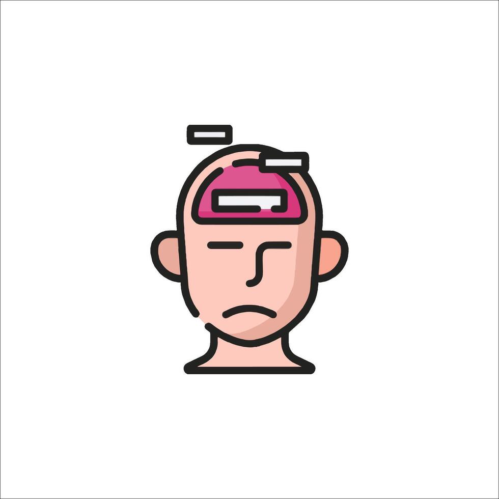A man with a brain in his head vector