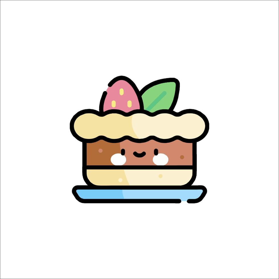 A cute cake with strawberries on top vector