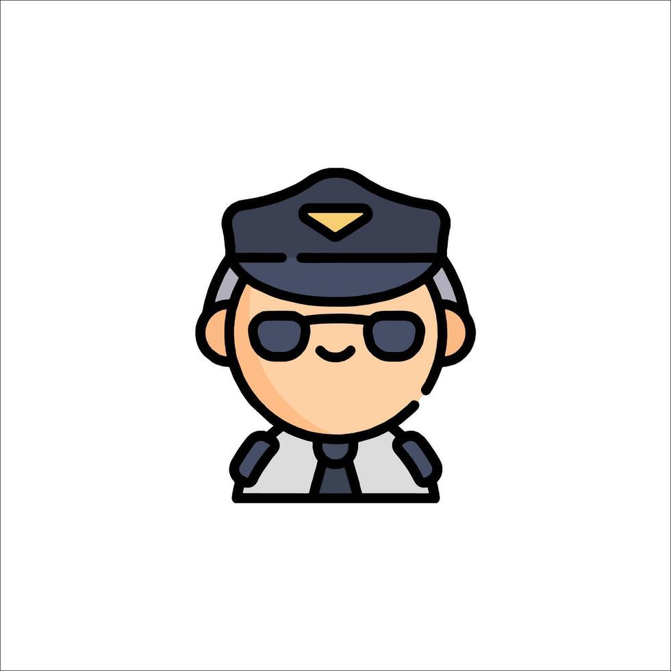 A cartoon police officer with sunglasses and a hat vector