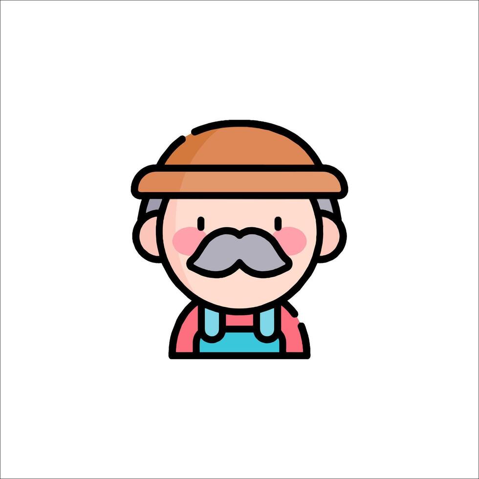 A cartoon man with a mustache and hat vector