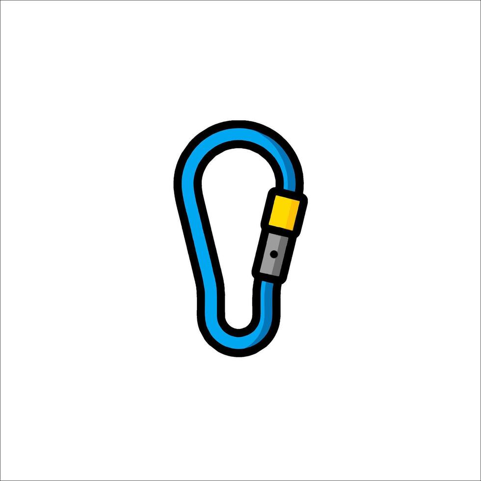 A blue carabine with a yellow handle vector