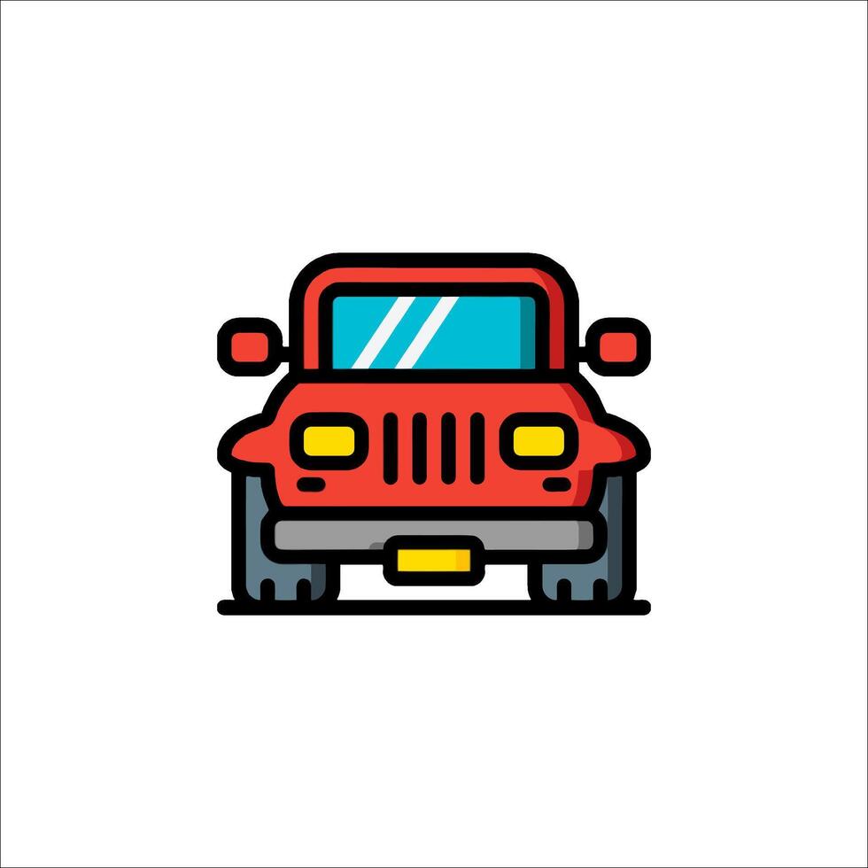 A red jeep icon on a white background vector