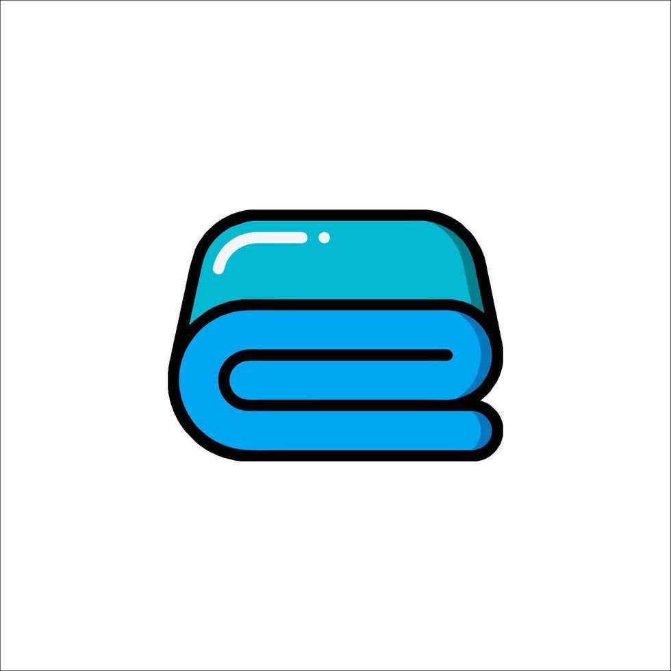 A blue and black logo for a towel vector