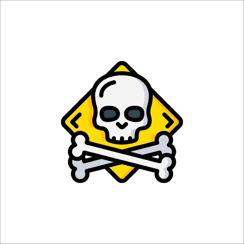 A skull and crossbones icon on a white background vector