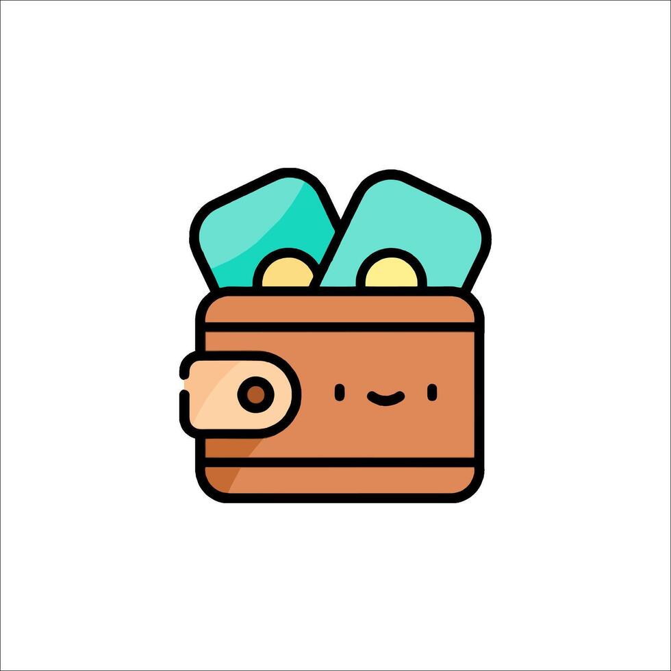 A wallet with money in it icon vector