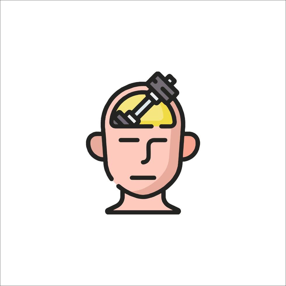 A man with a dumbbell in his head vector