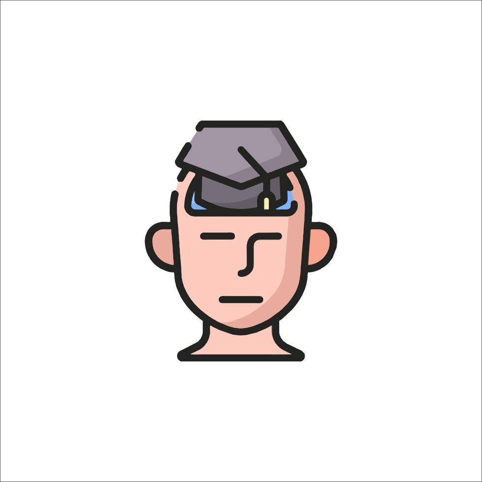 A man with a graduation cap on his head vector