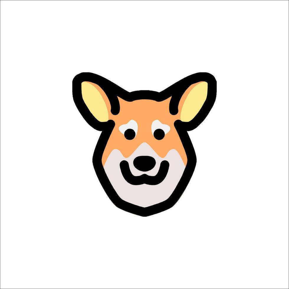 A corgi dog is shown in a flat design vector