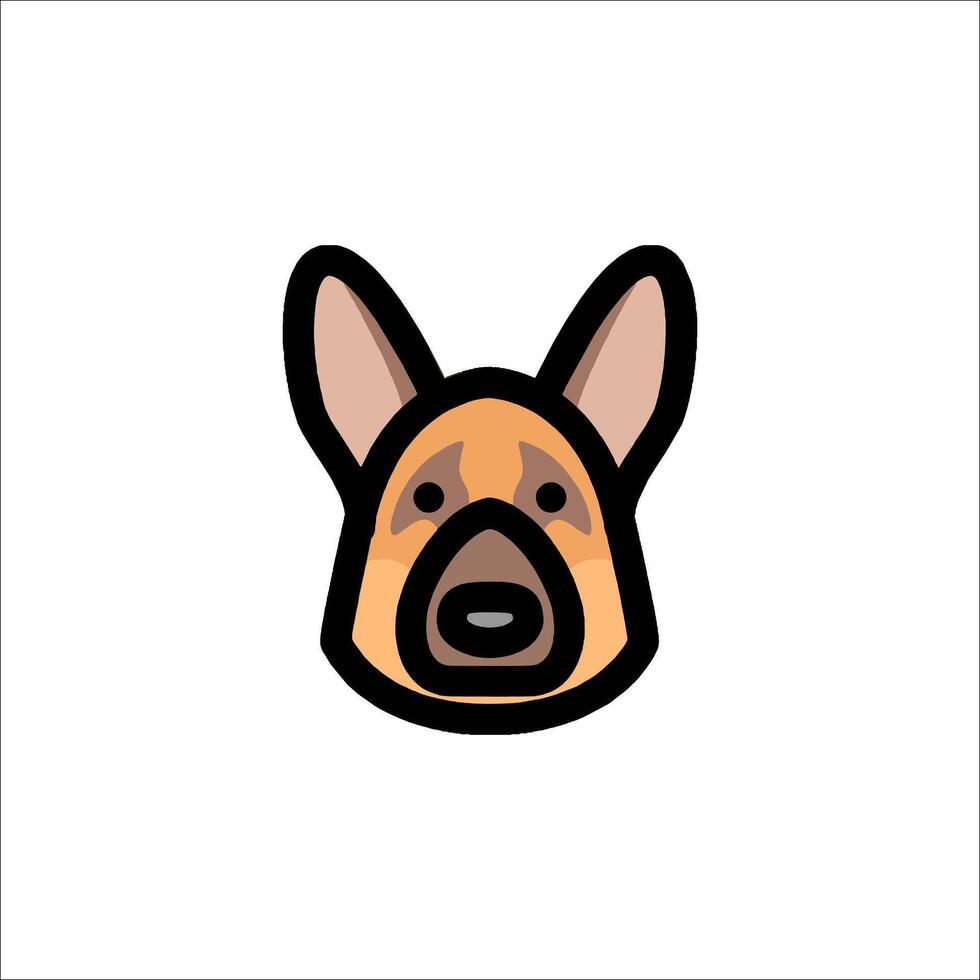 A german shepherd dog head icon on a white background vector