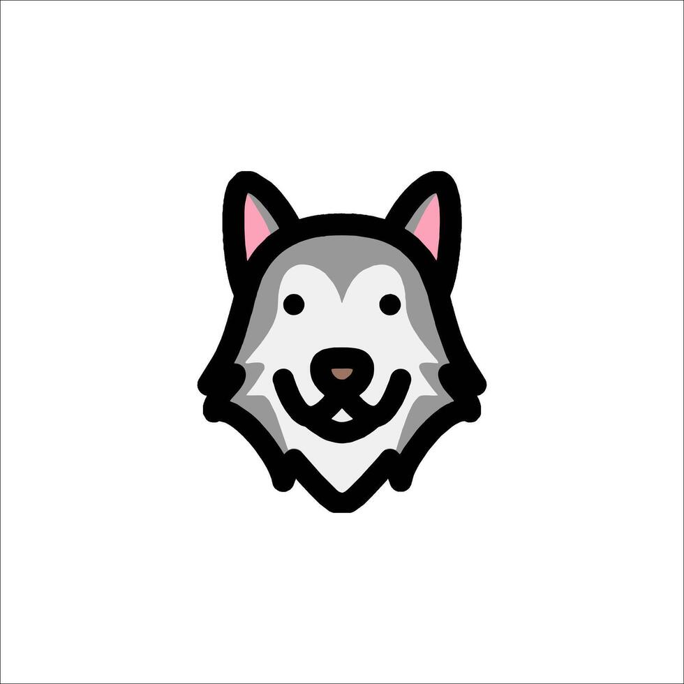 A dog head with a smile on it's face vector