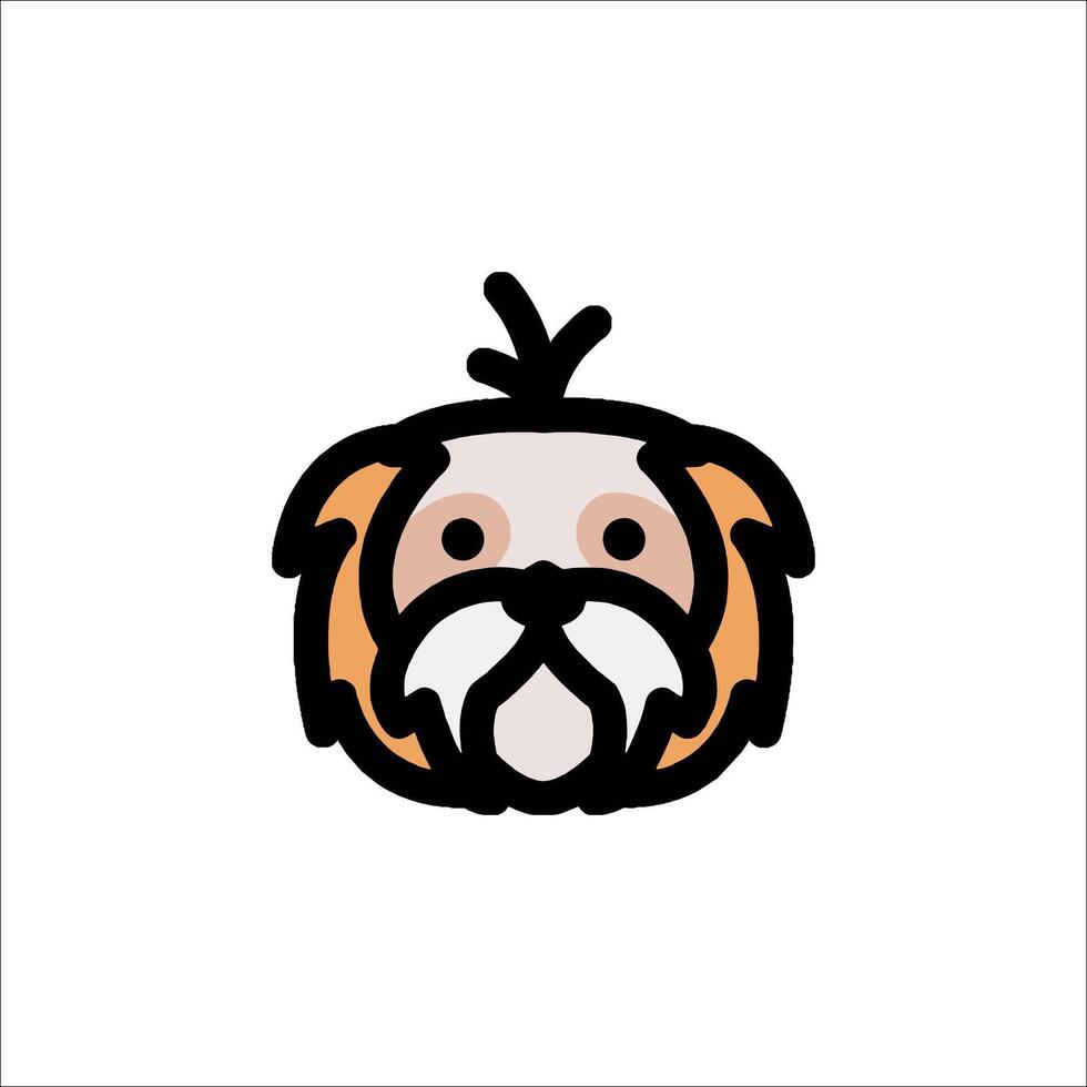 A dog head with a long tail and a long nose vector