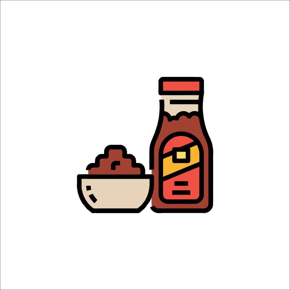 Ketchup and mustard icon illustration vector