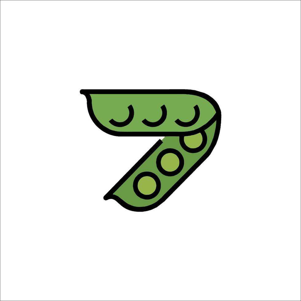 A green pea pod icon vector