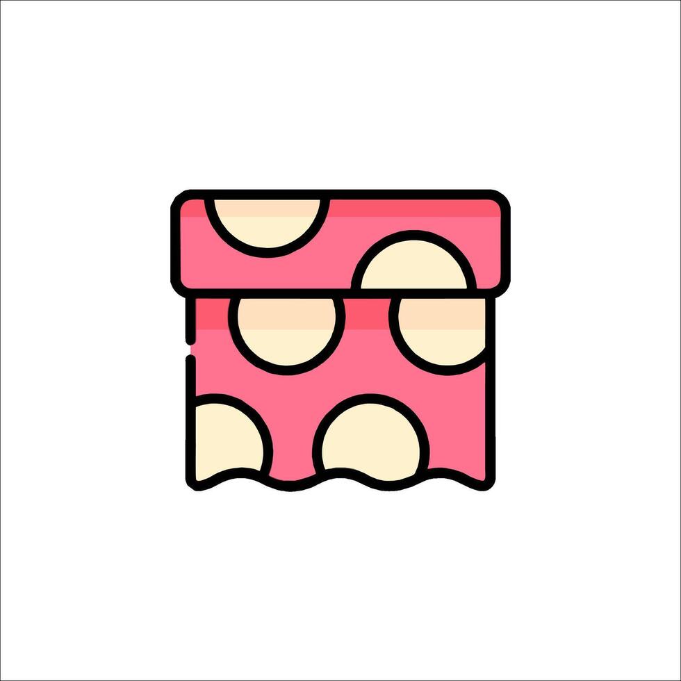 A pink box with polka dots on it vector