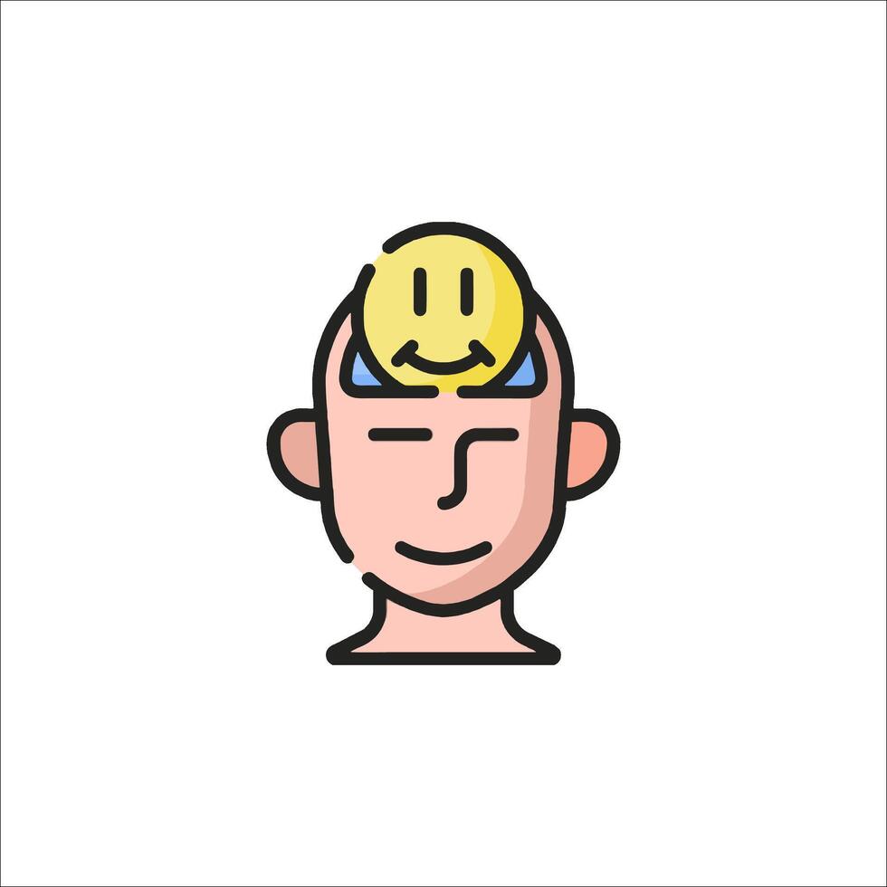 A man with a smile on his head vector