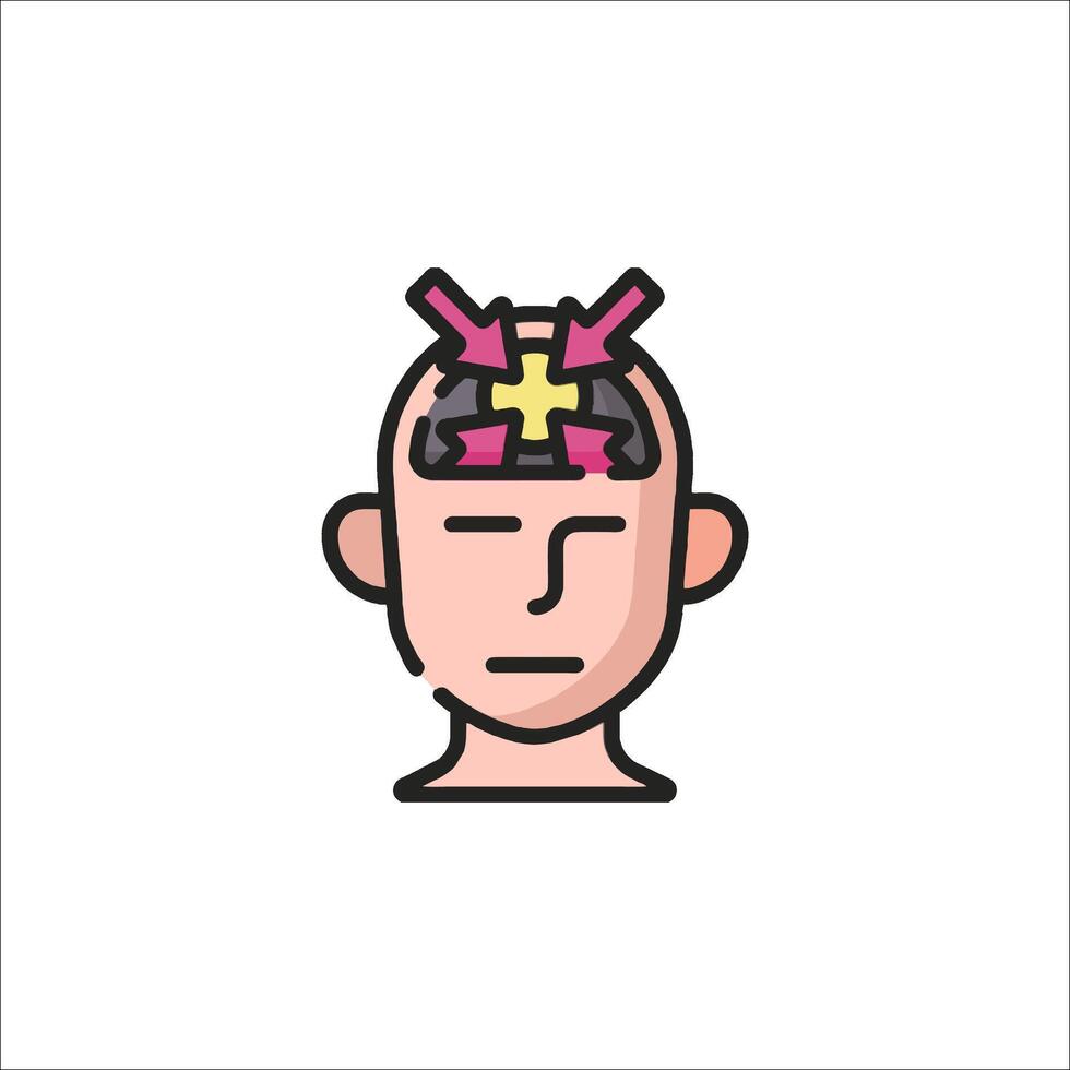 A man with a brain in his head vector