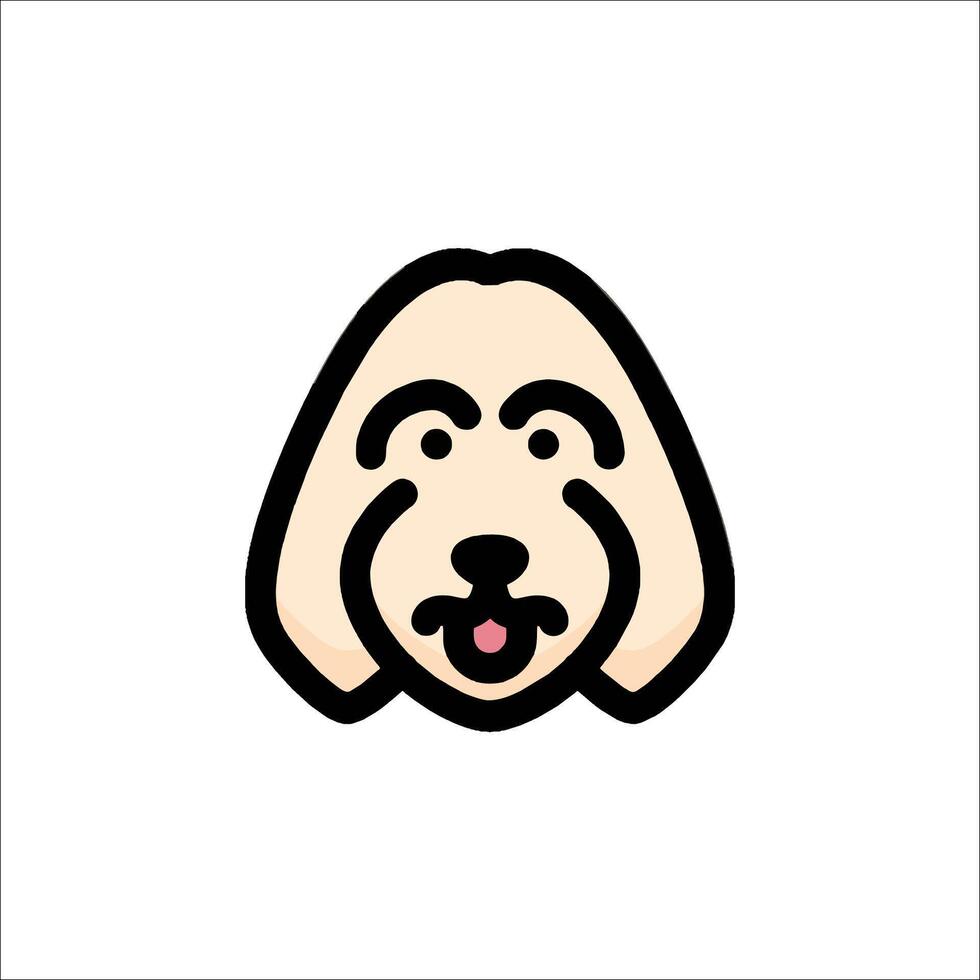 A dog head with a tongue sticking out vector