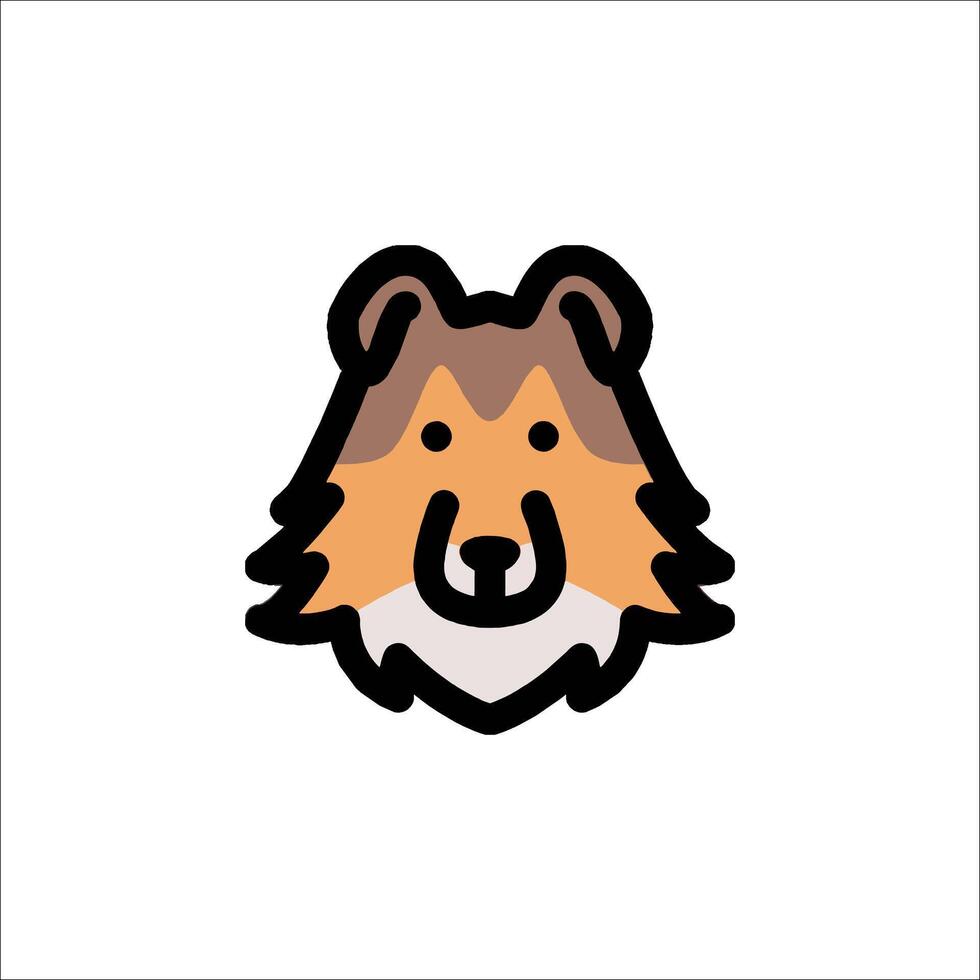 A collie dog head icon on a white background vector