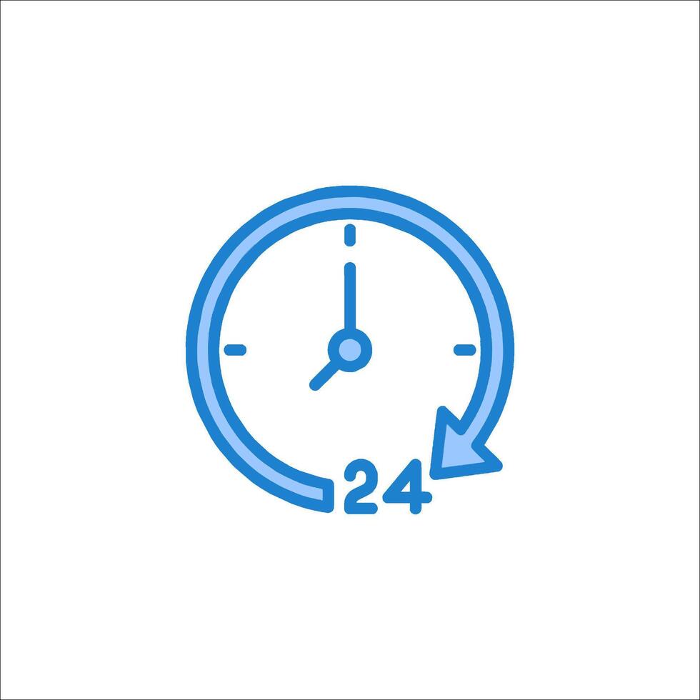 A clock with a 24 hour clock icon vector