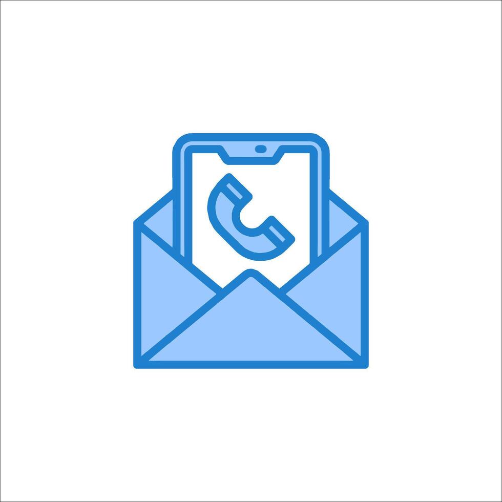 An email with a phone icon vector