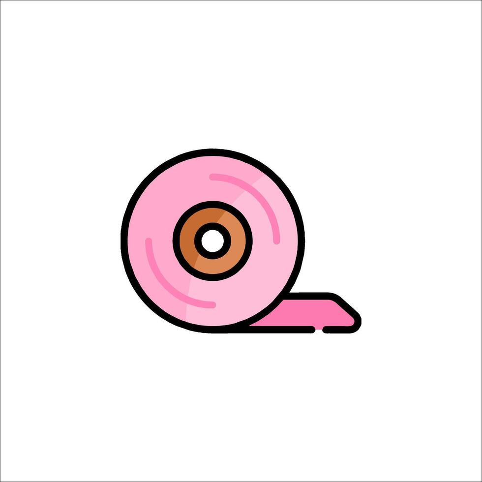 A pink donut roll icon on a white background vector