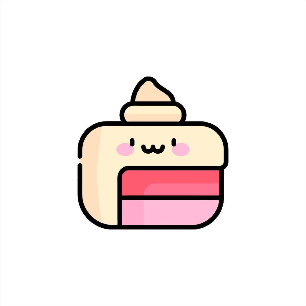 A cute cake with a pink icing on top vector