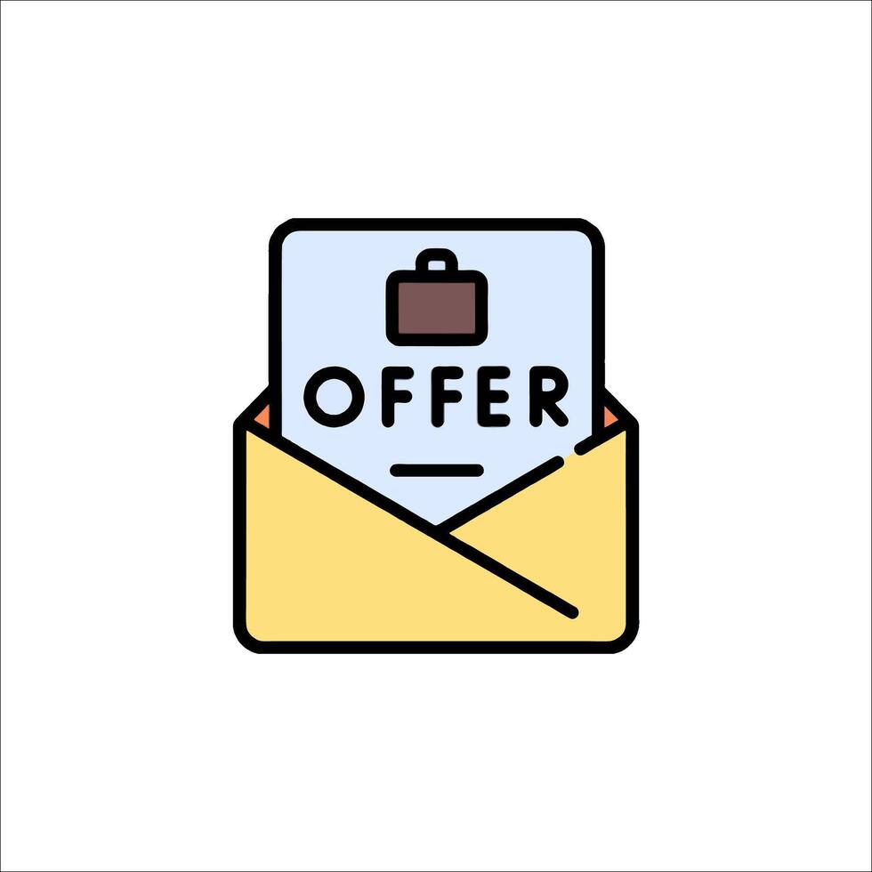 An offer letter with the word offer inside vector