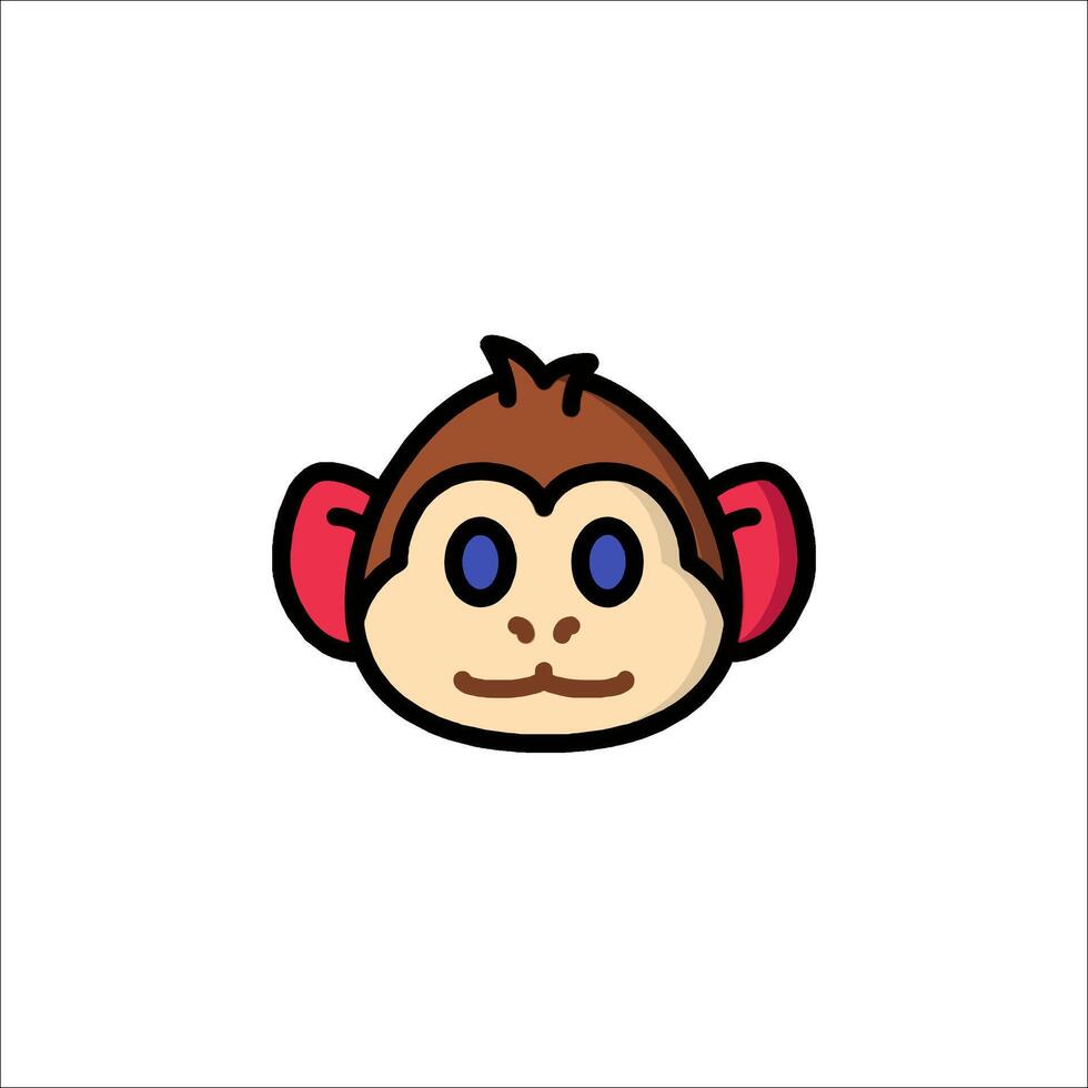 A cartoon monkey head with blue eyes vector