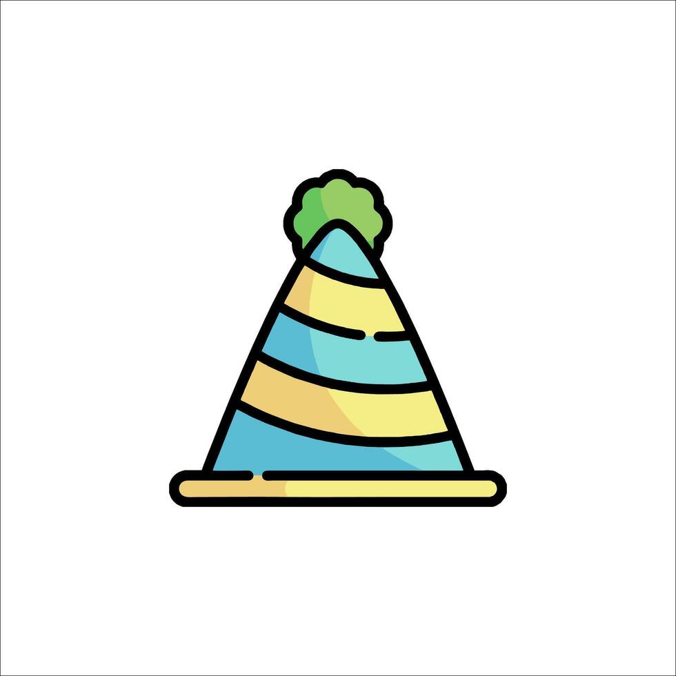 A birthday hat icon in a flat style vector