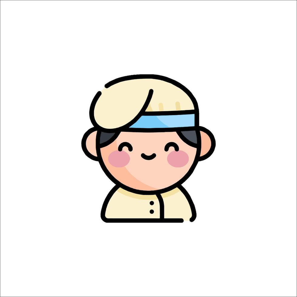 A cartoon chef character with a hat on vector