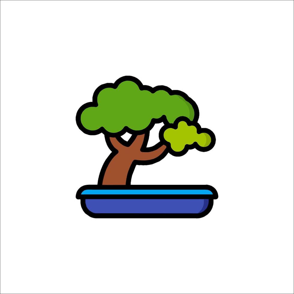 Bonsai tree icon illustration vector