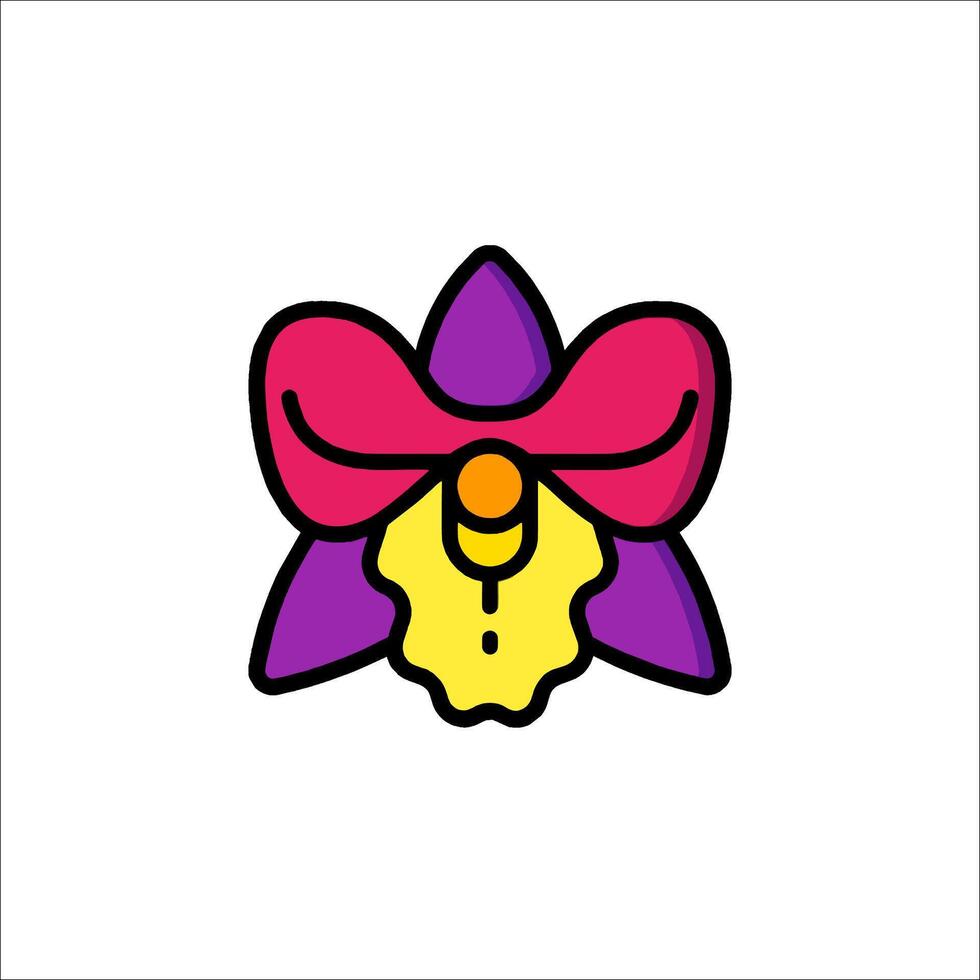 A cartoon flower with a bow on it vector