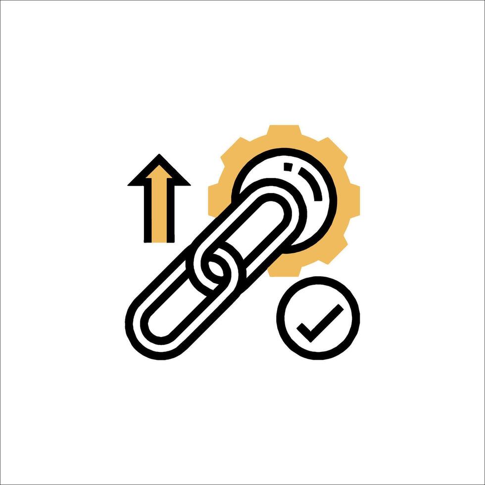 un enlace icono con un cadena y un reloj vector