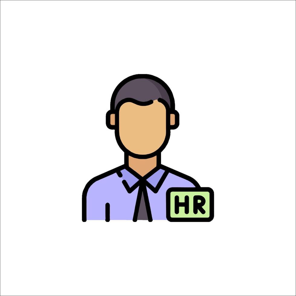 Hr icon with a man in a tie and shirt vector
