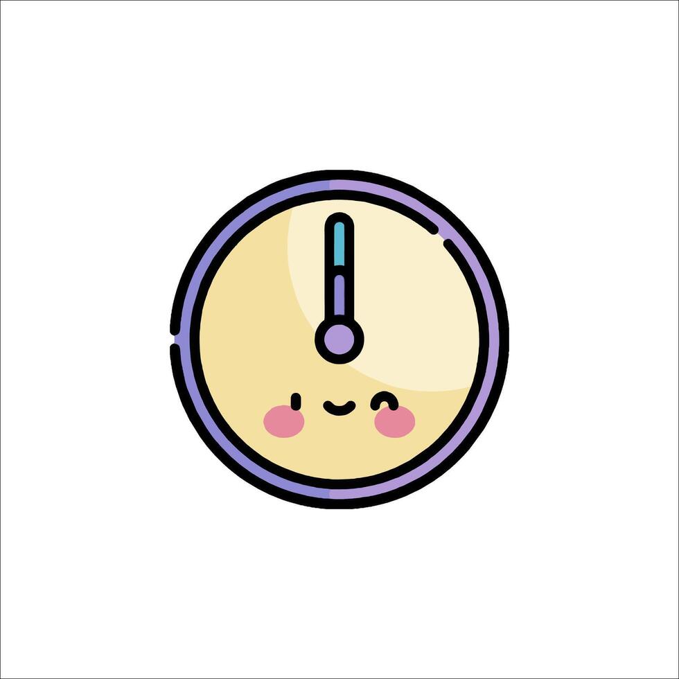 A cute clock with a smiley face vector