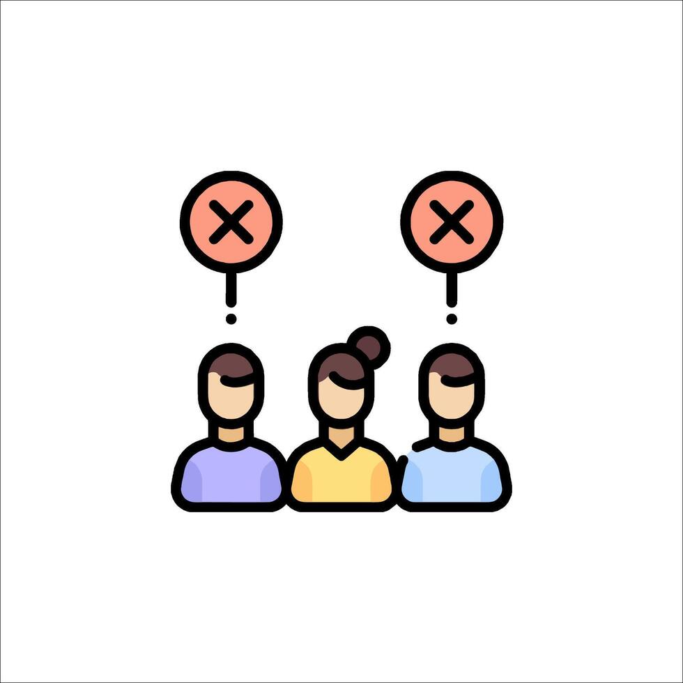 People with crossed out signs on their heads vector