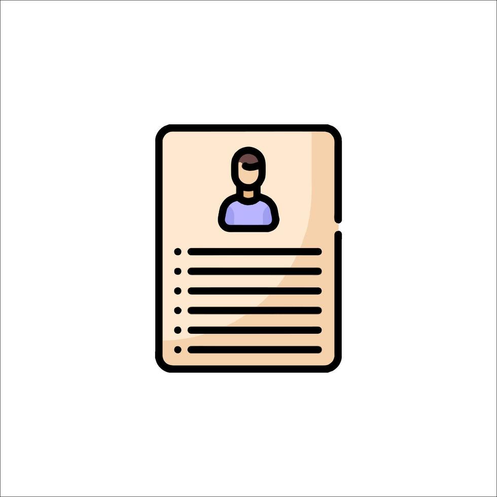 A resume icon with a person's face on it vector