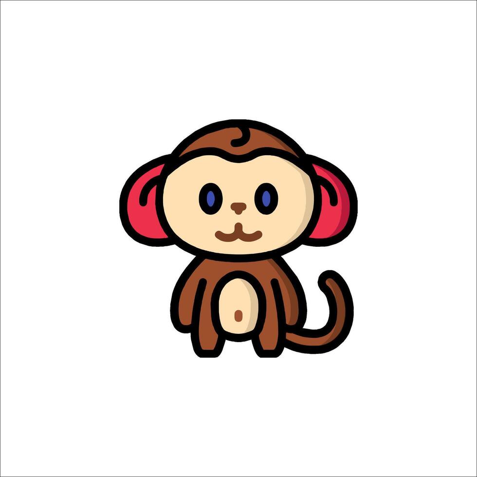 A cartoon monkey with a red nose vector