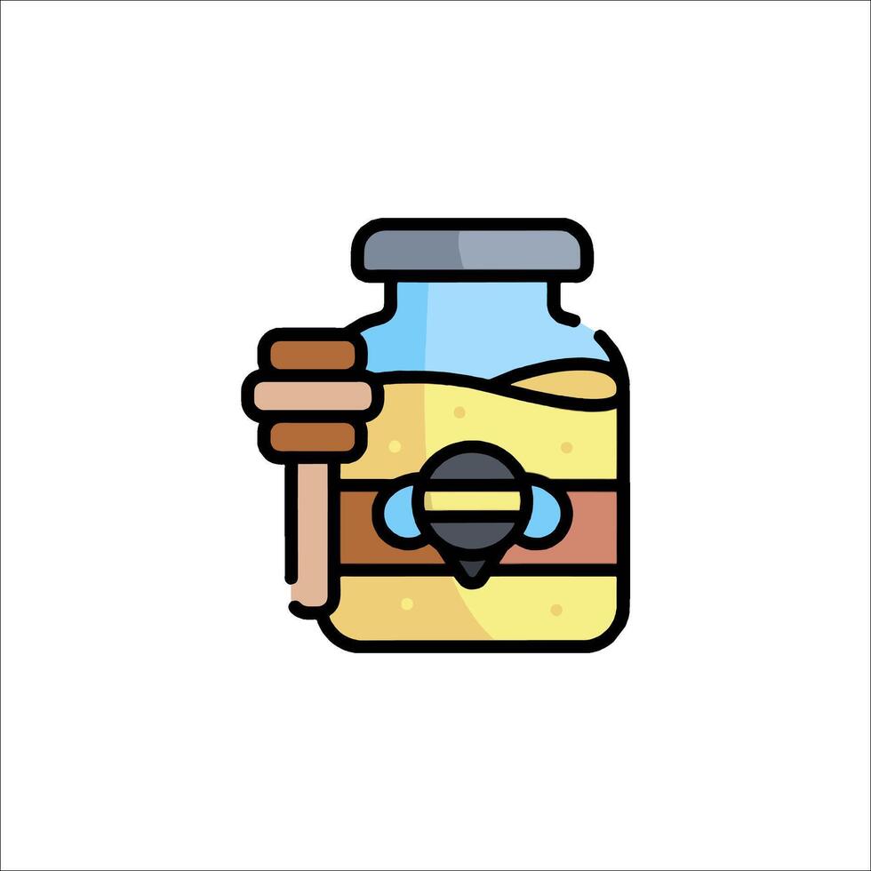 A jar of honey and a wooden stick vector