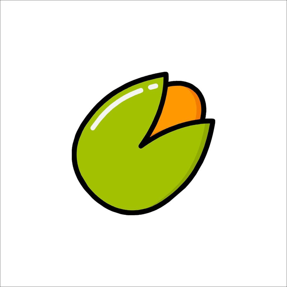 A green and orange fruit icon vector