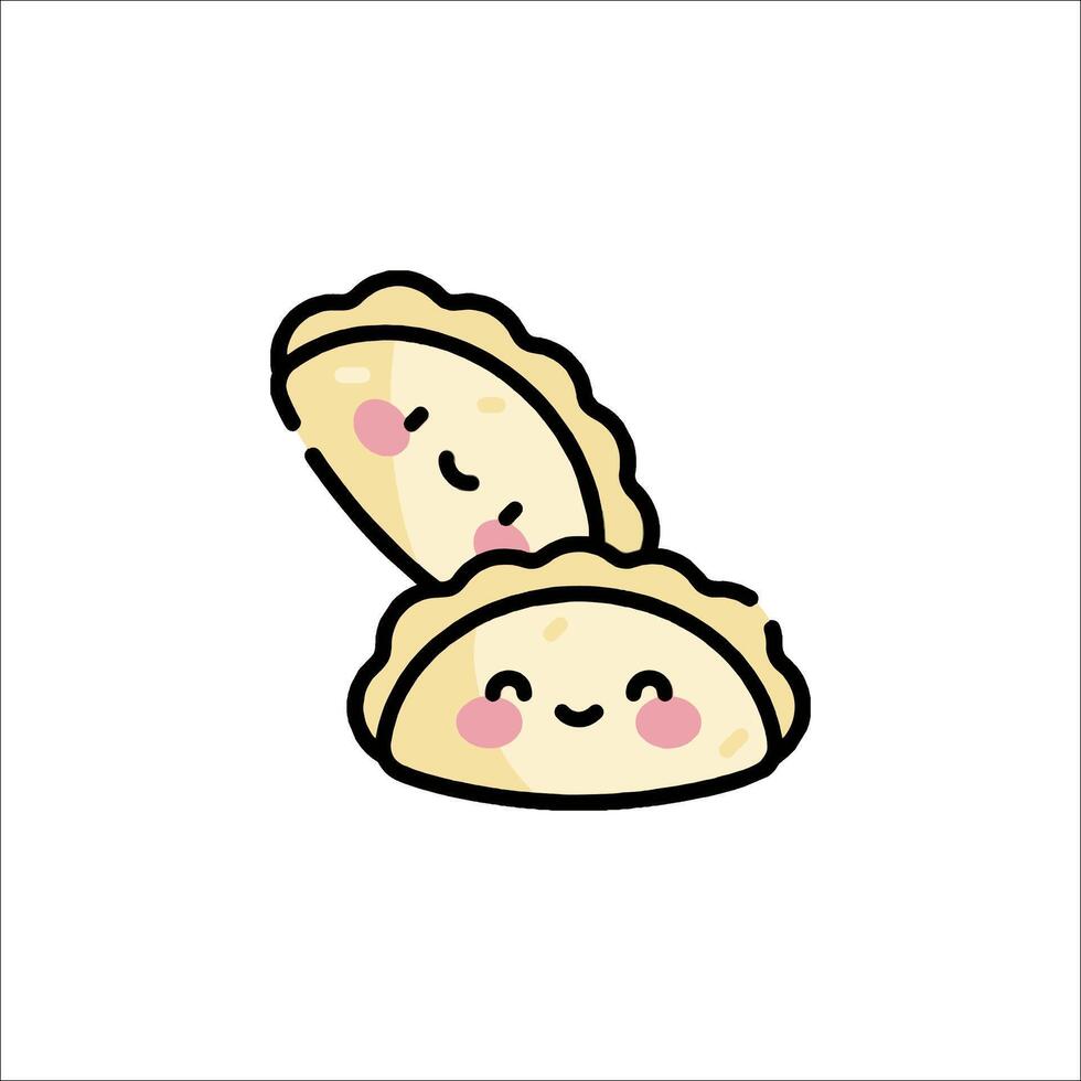 Kawaii food illustration vector