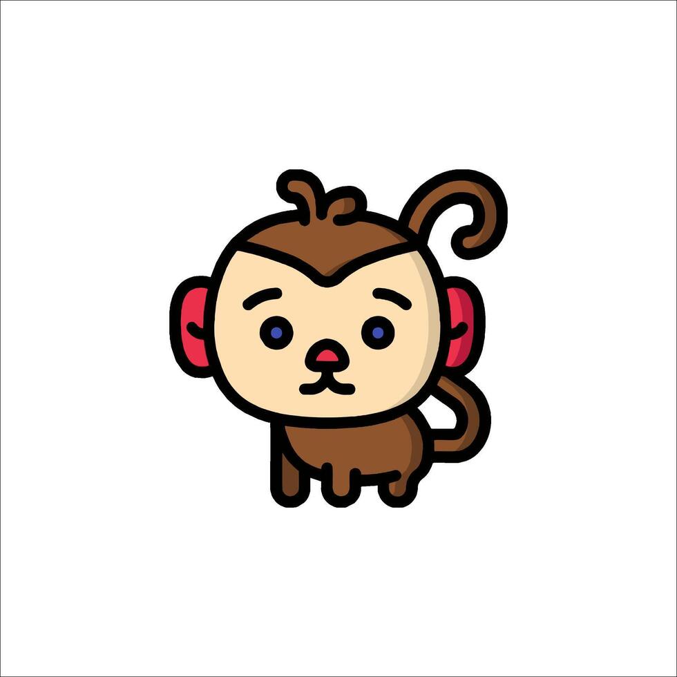 A cartoon monkey with a red nose vector