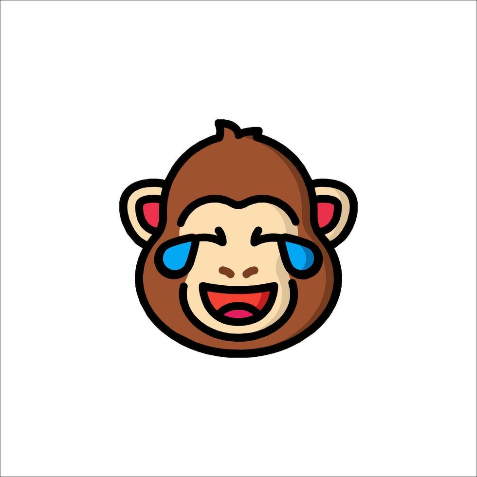 A cartoon monkey with a sad face vector