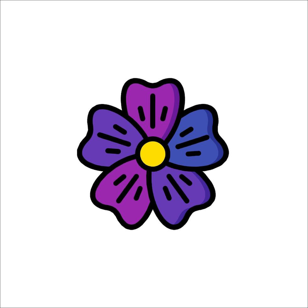 A purple flower with yellow center on a white background vector
