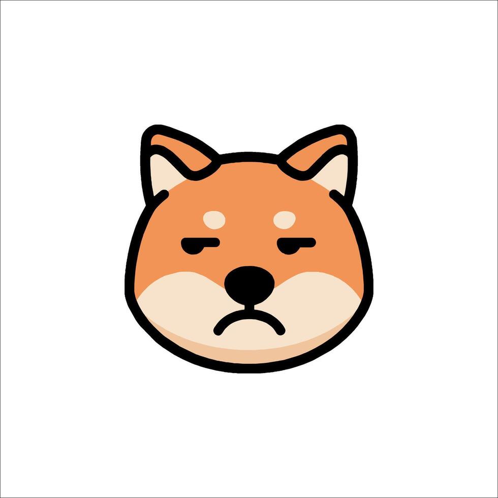 A cartoon dog with a sad face vector
